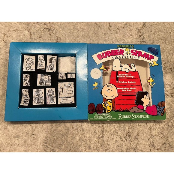 Complete Set Vtg 11 Peanuts Rubber Stamps By Rubber Stampede Snoopy Woodstock